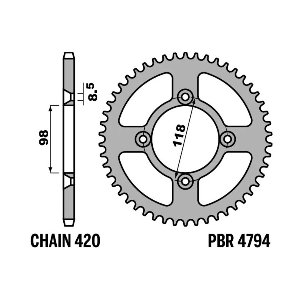 Couronne PBR alu standard - 420