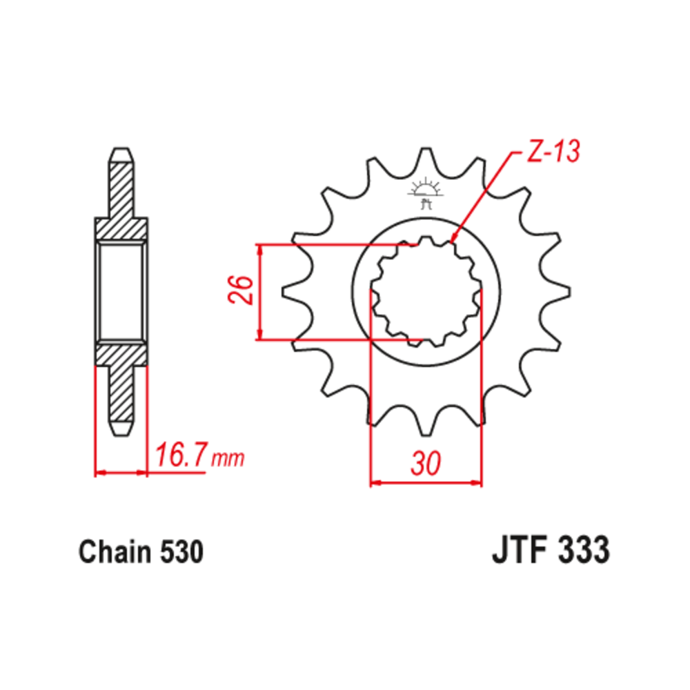Pignon JT SPROCKETS acier anti-bruit - 530