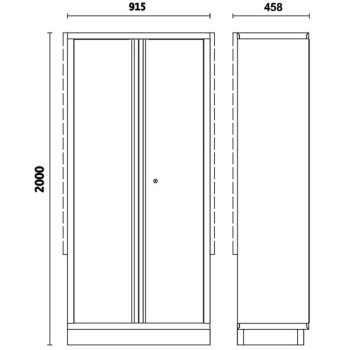 Armoire métallique à 2 portes avec étrier BETA C45PRO 2.0