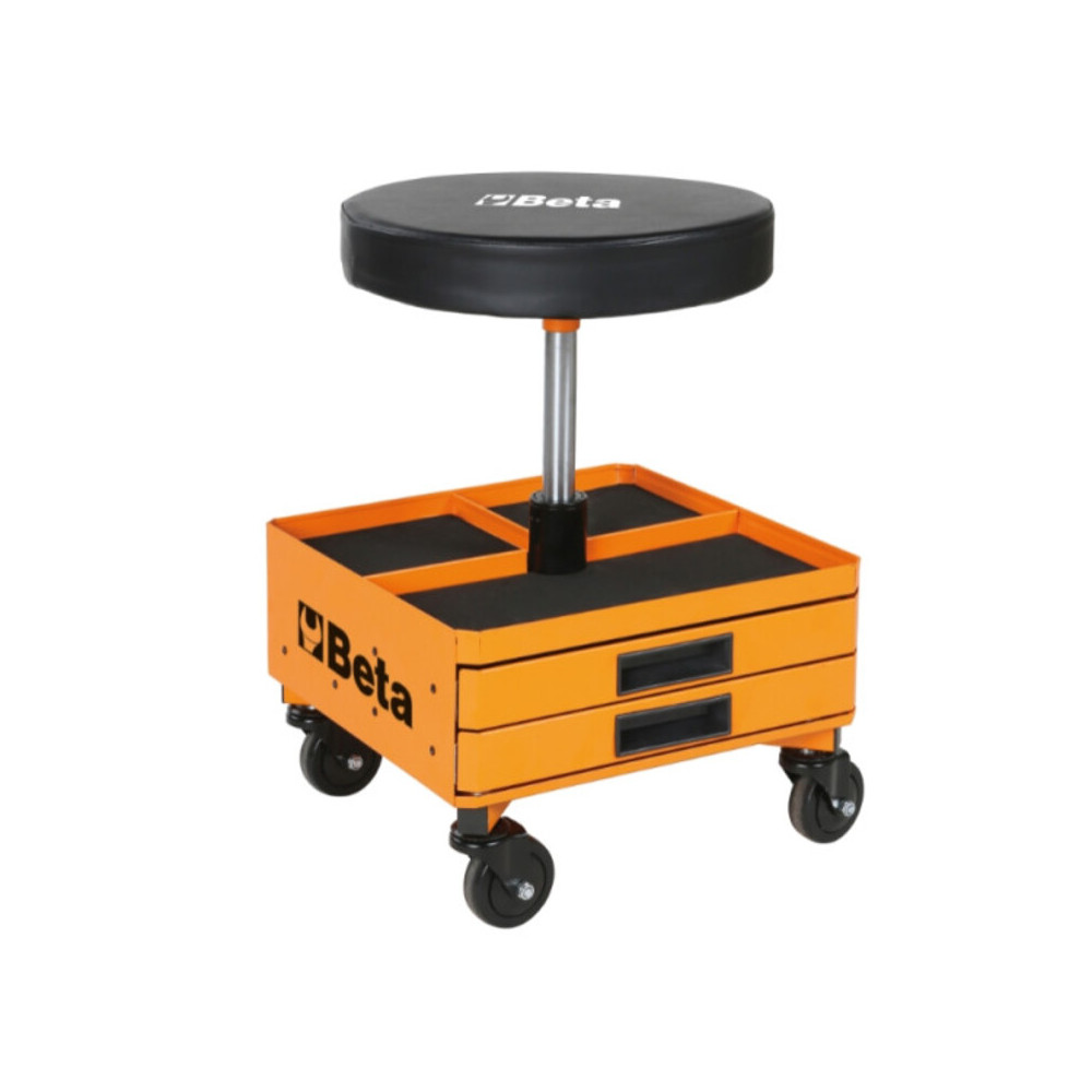 Tabouret à roulettes avec 3 tiroirs BETA - réglable en hauteur 