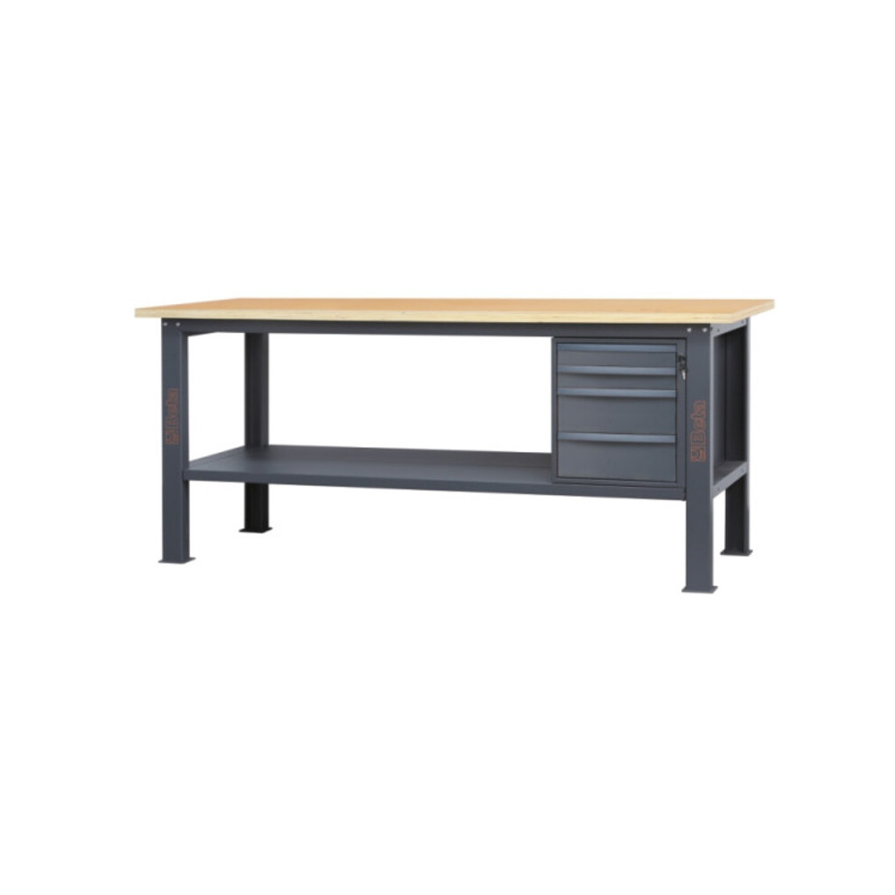 Etabli BETA 2,1m - plan de travail en bois et 4 tiroirs - C58BC-W2,1