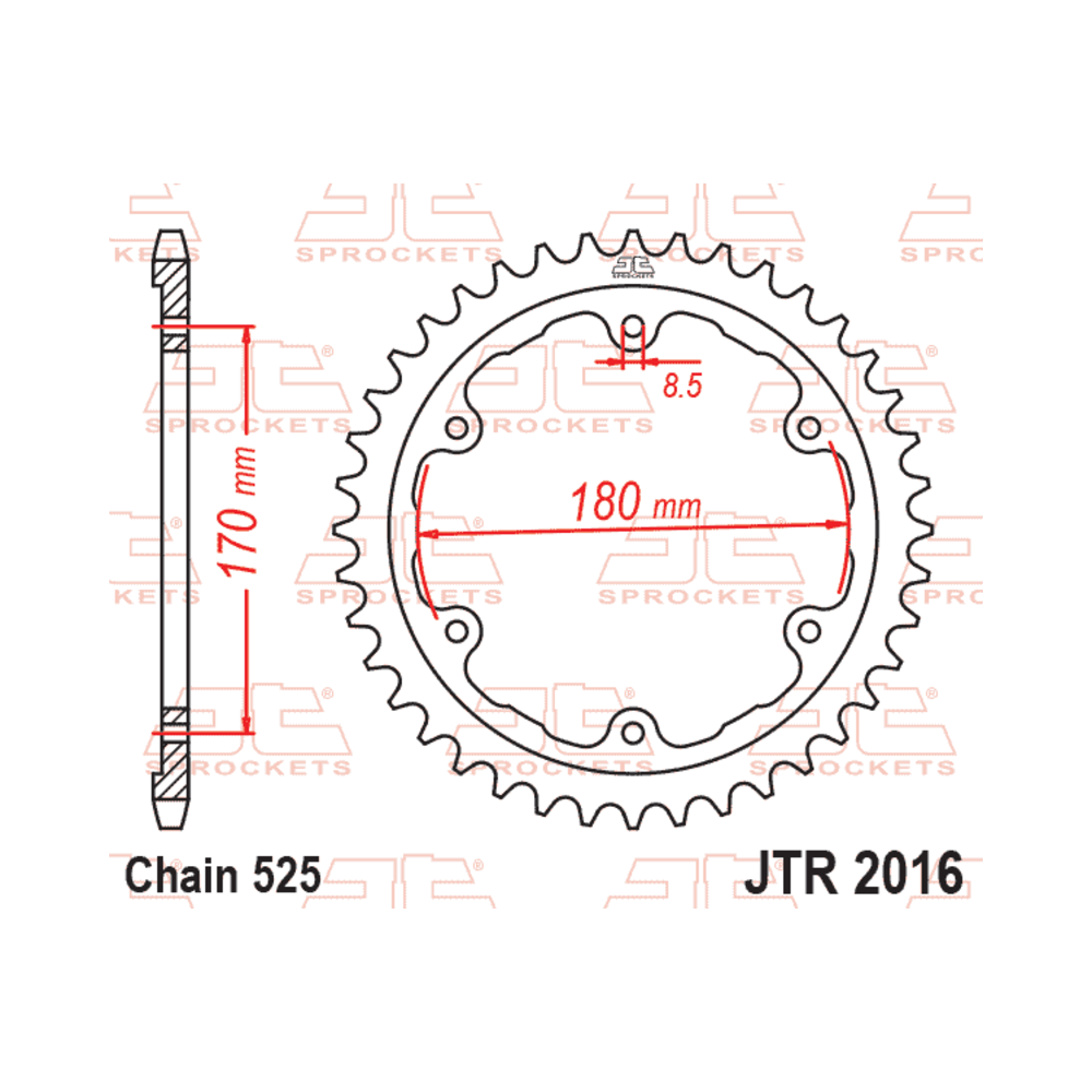 Couronne JT SPROCKETS acier standard - 525