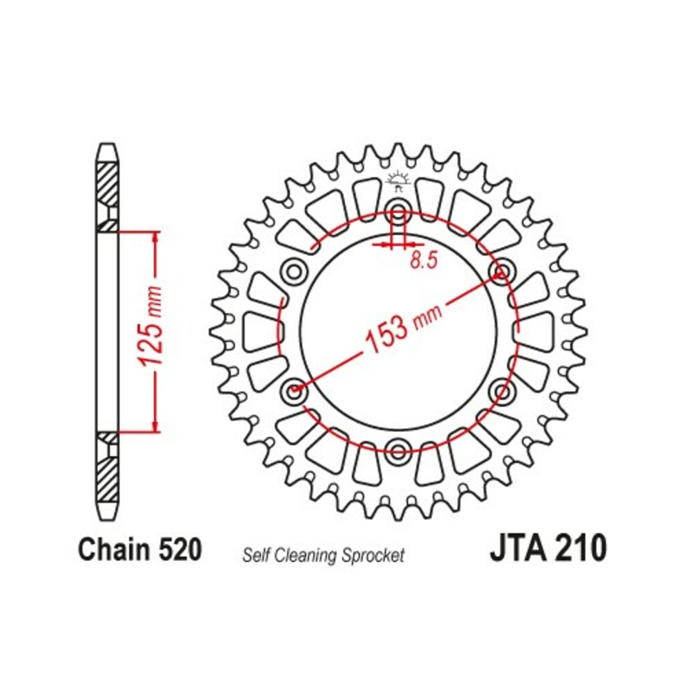Couronne JT SPROCKETS alu standard - 520