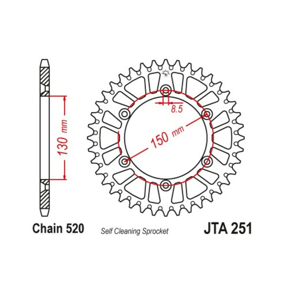 Couronne JT SPROCKETS alu standard - 520