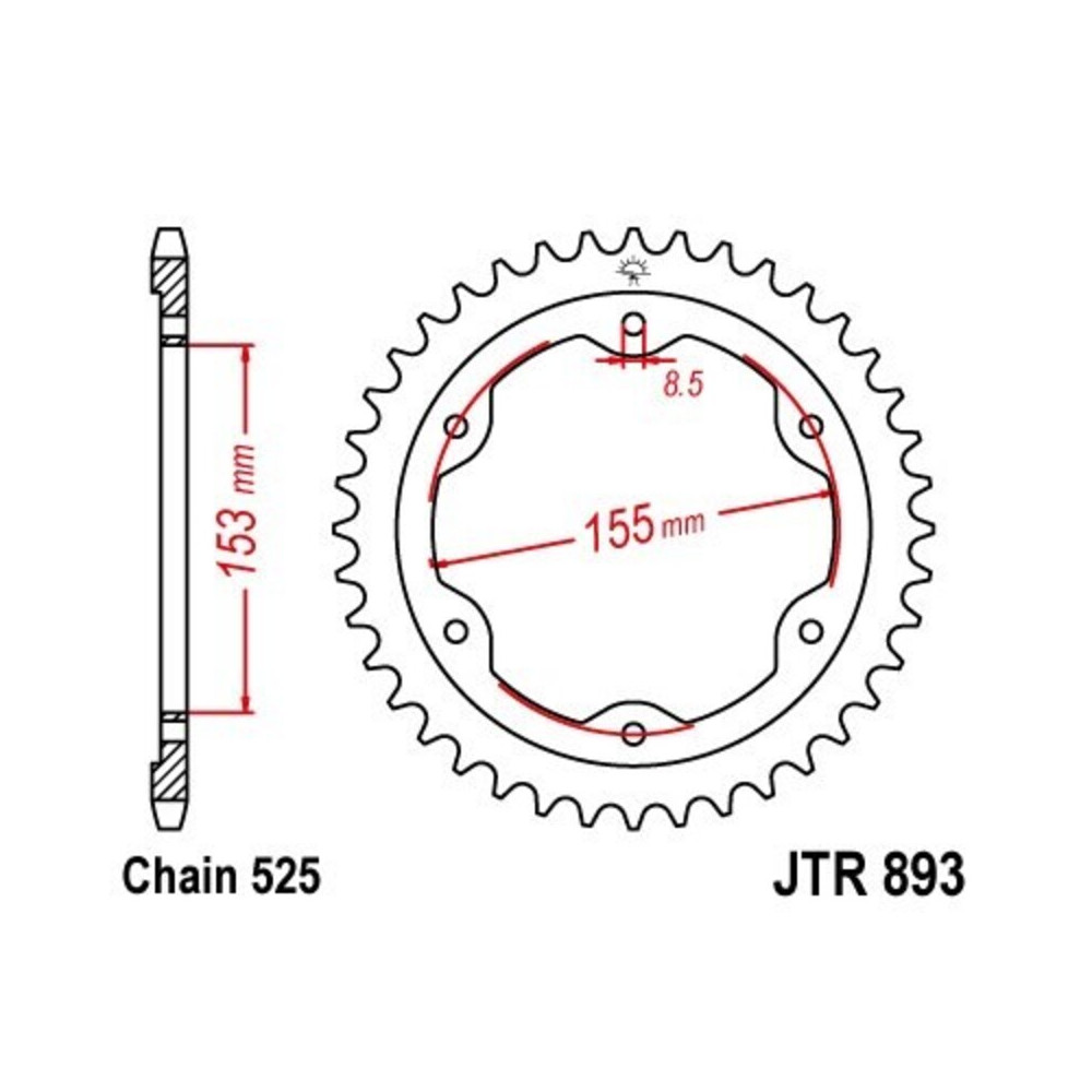 Couronne JT SPROCKETS Acier Standard - 525