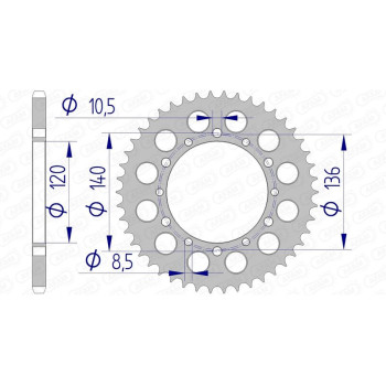 Couronne AFAM alu standard - 520