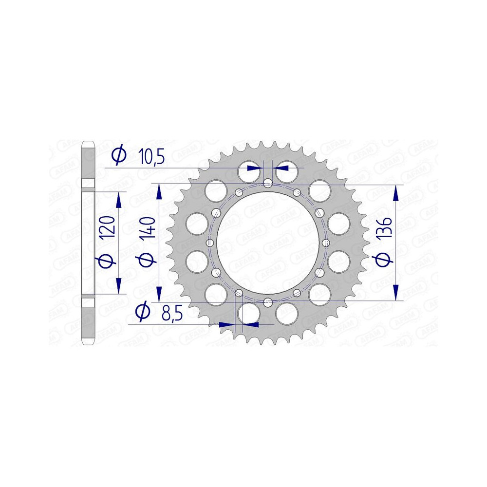 Couronne AFAM alu standard - 520