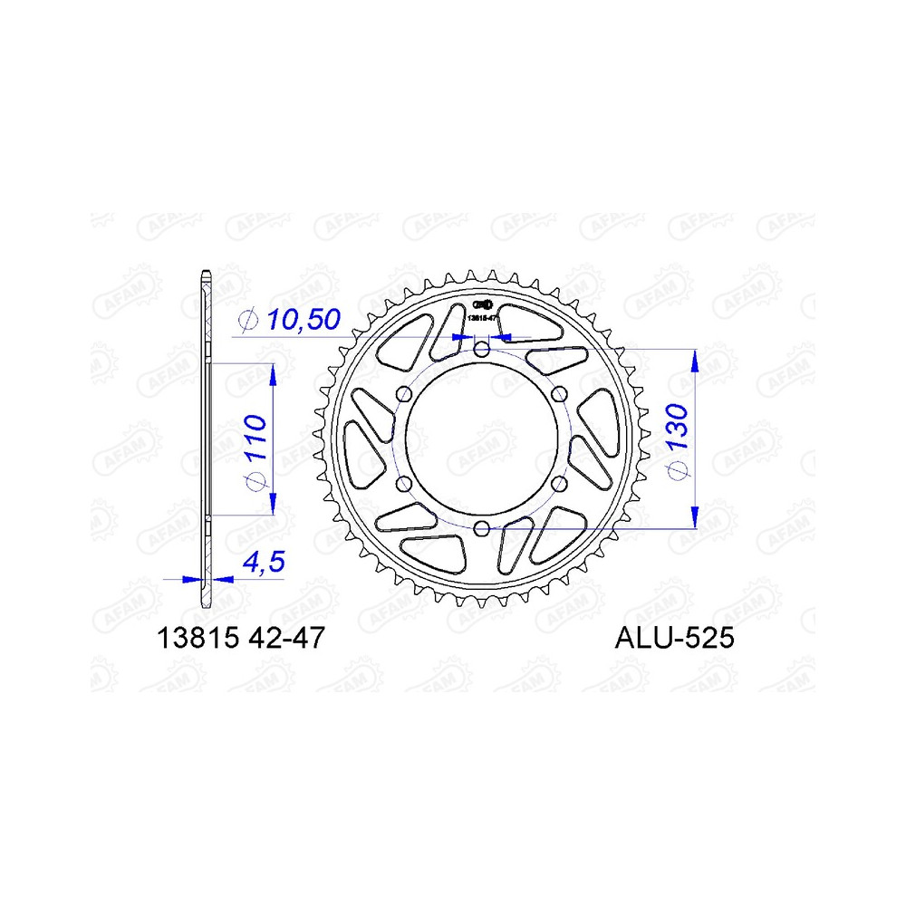 Couronne AFAM alu standard - 525