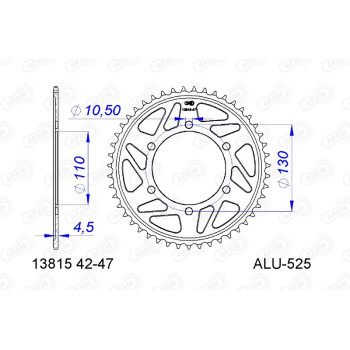 Couronne AFAM alu standard - 525
