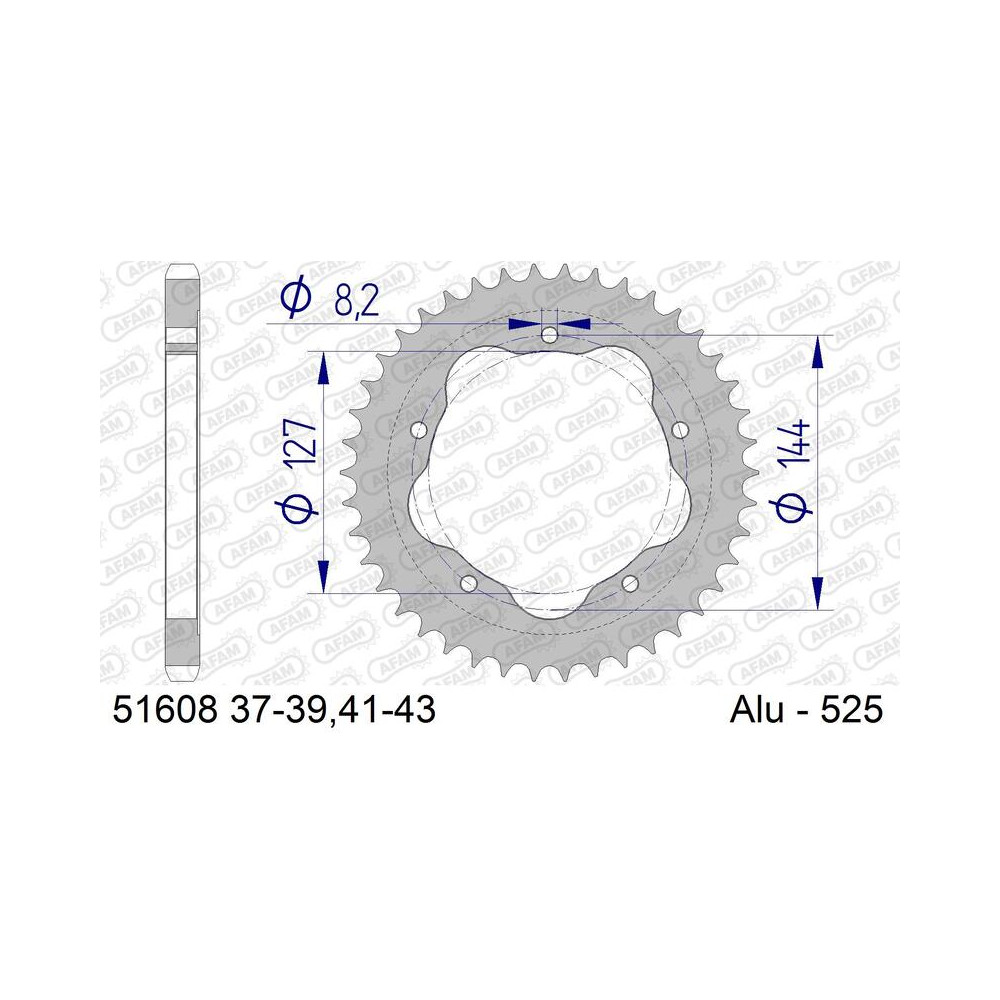 Couronne AFAM alu standard - 525