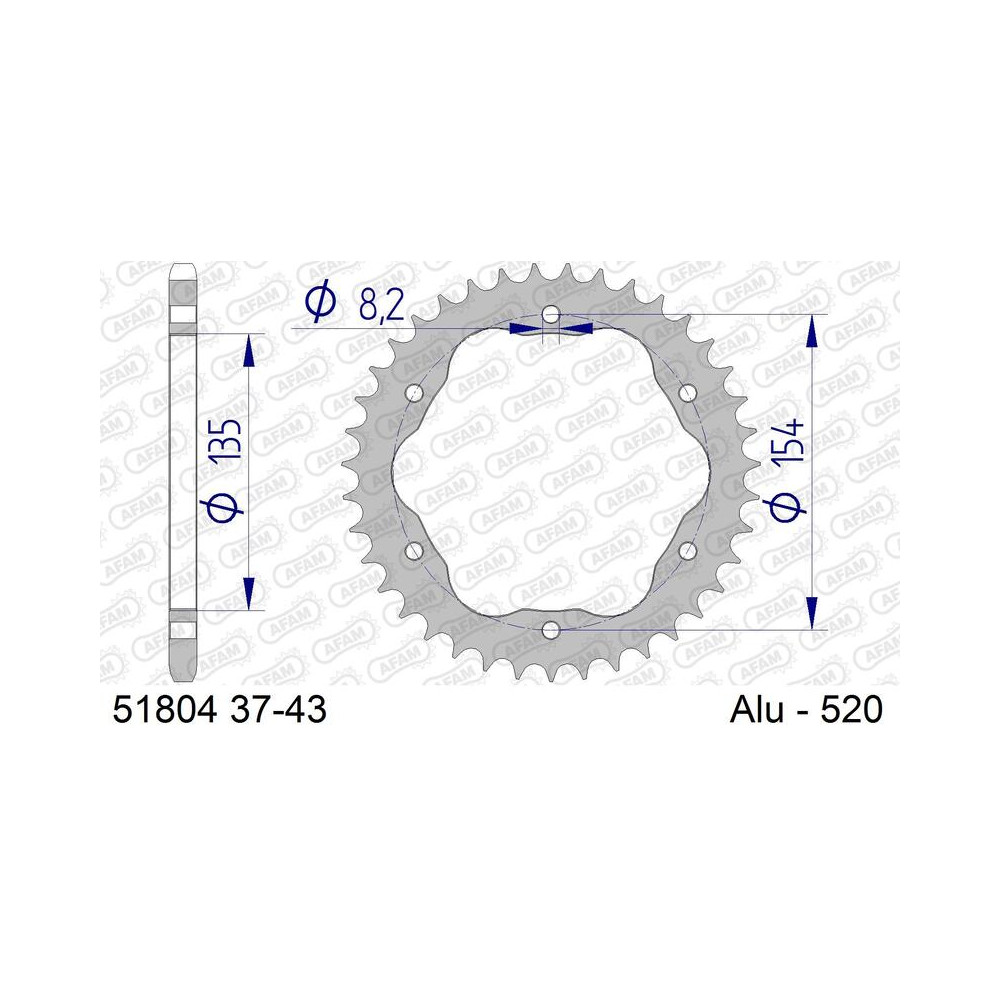 Couronne AFAM alu standard - 520