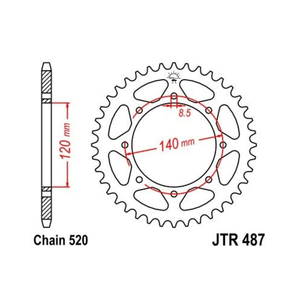 Couronne JT SPROCKETS acier standard - 520