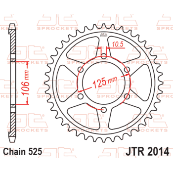 Couronne JT SPROCKETS acier standard - 525