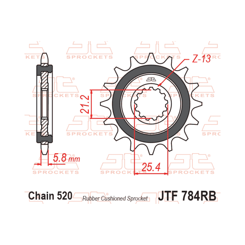 Pignon JT SPROCKETS acier anti-bruit - 520