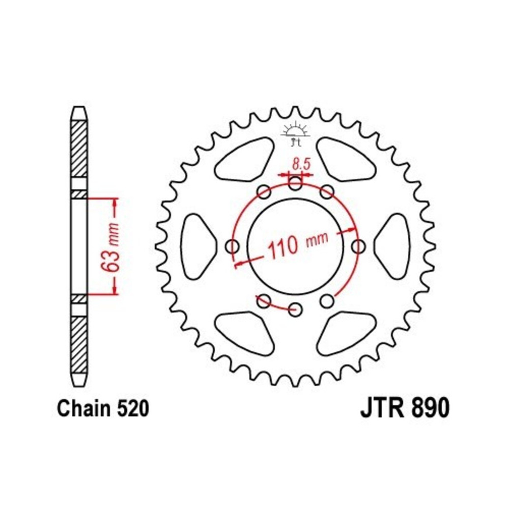 Couronne JT SPROCKETS Acier Standard - 520
