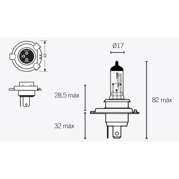 Ampoule TECNIUM H4 12V 60/55W