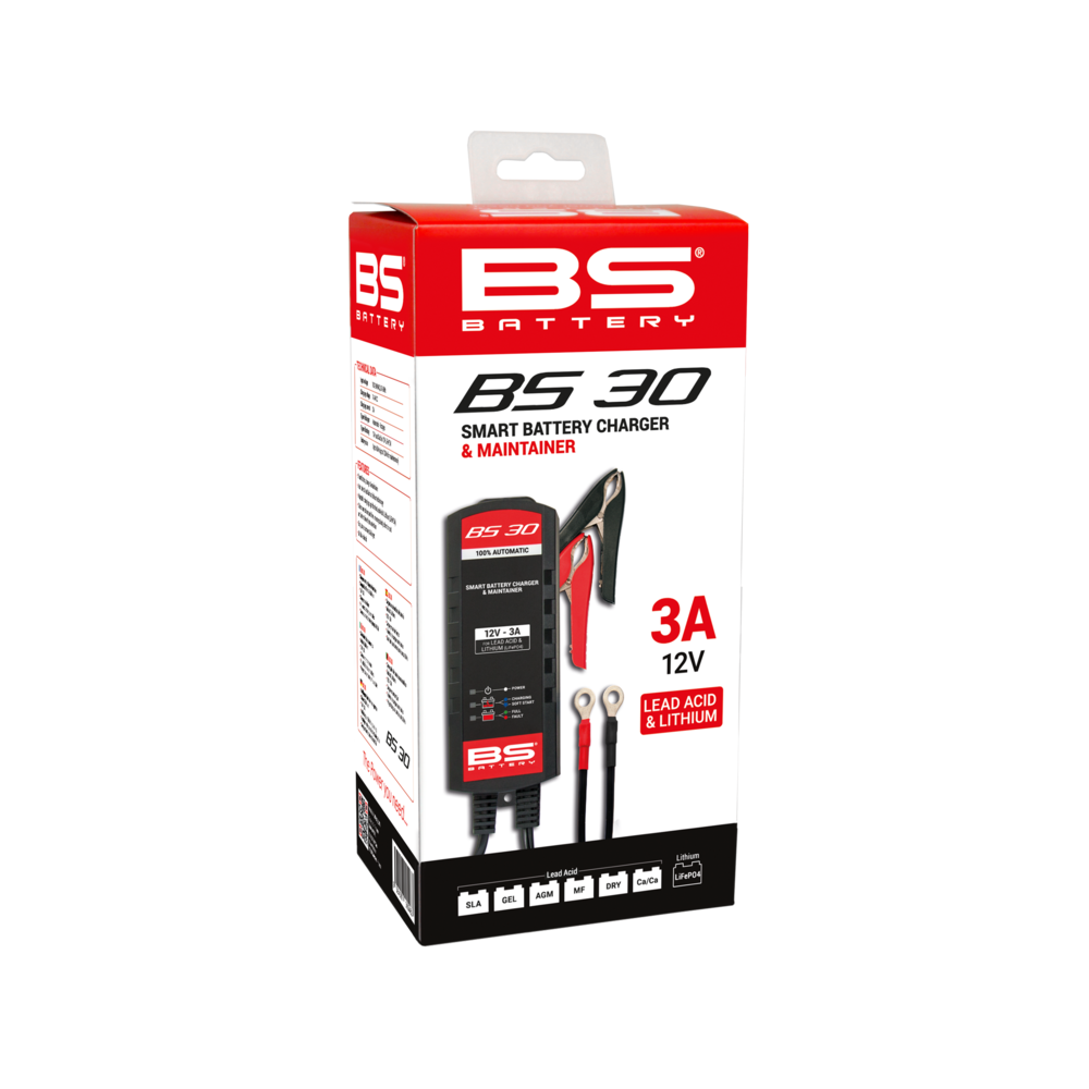 Chargeur de batterie intelligent BS BATTERY BS30 - Kit 20+3