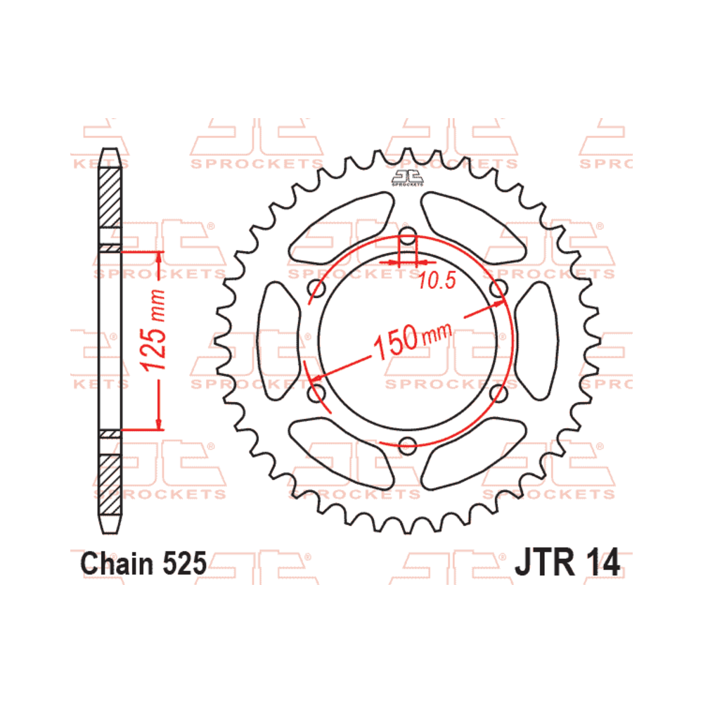 Couronne JT SPROCKETS acier standard - 525