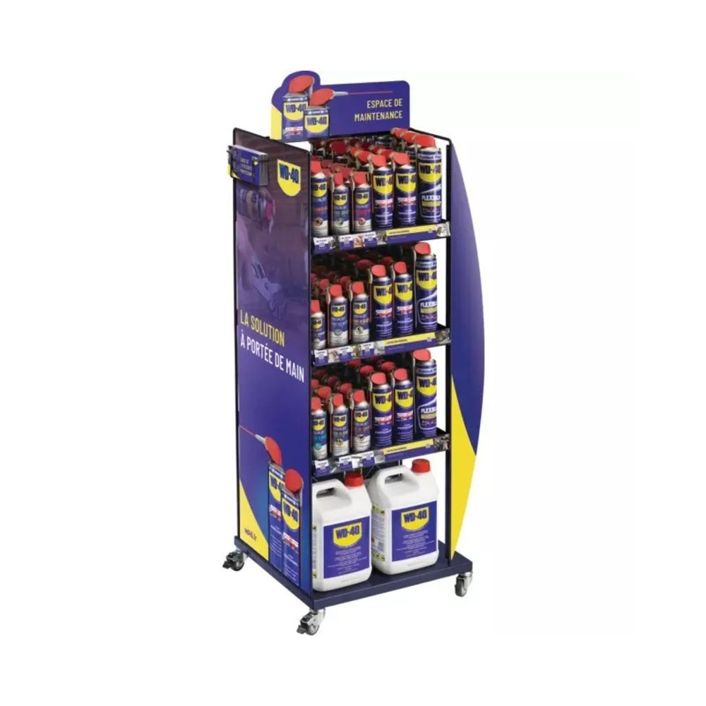 Présentoir métal sur roues WD-40 capacité 108 unités