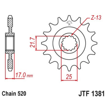 Pignon JT SPROCKETS acier anti-bruit - 520