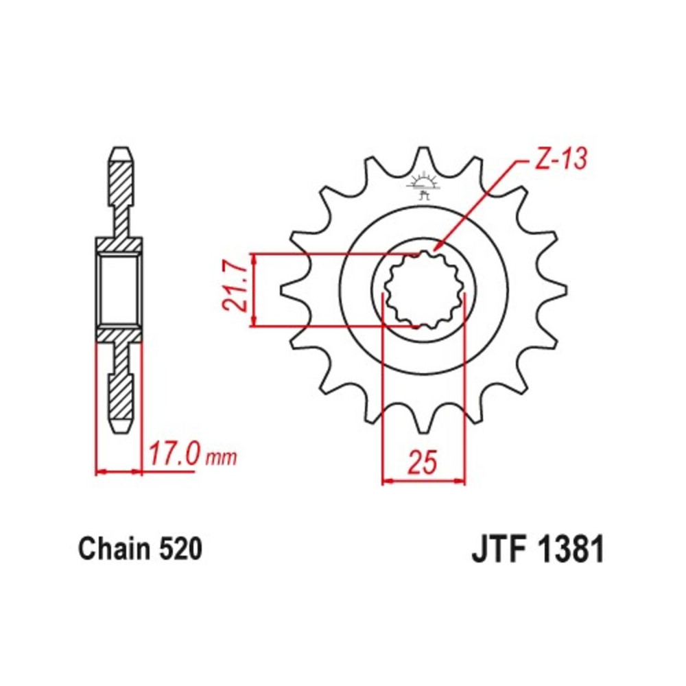 Pignon JT SPROCKETS acier anti-bruit - 520