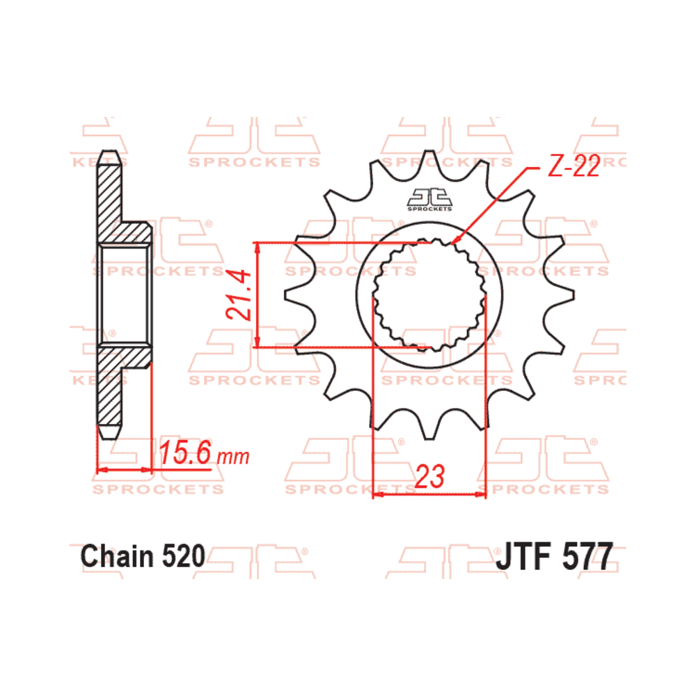 Pignon JT SPROCKETS acier anti-bruit - 520
