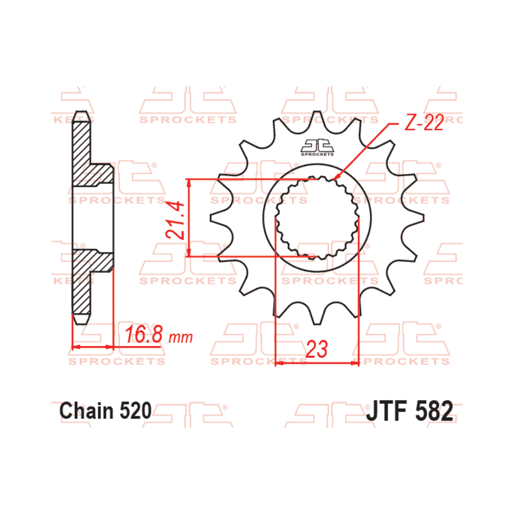 Pignon JT SPROCKETS acier anti-bruit - 520