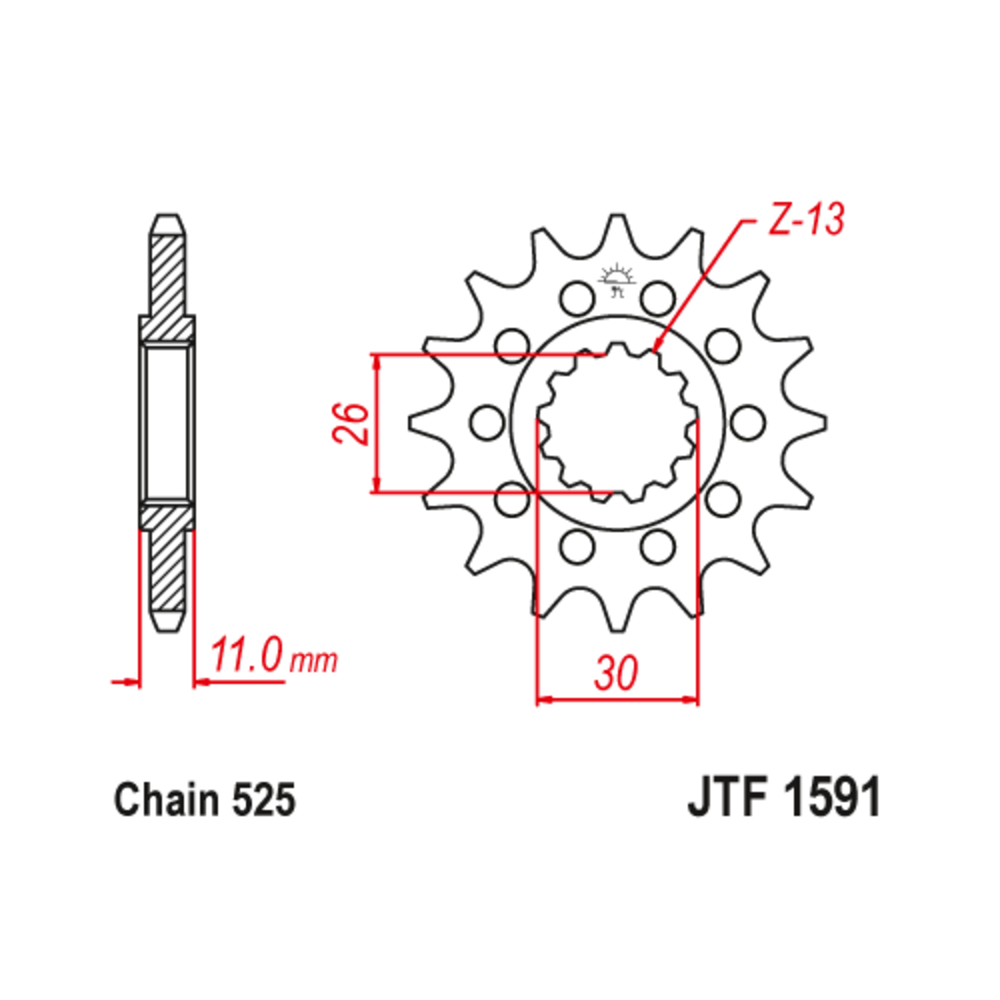 Pignon JT SPROCKETS acier anti-bruit - 525