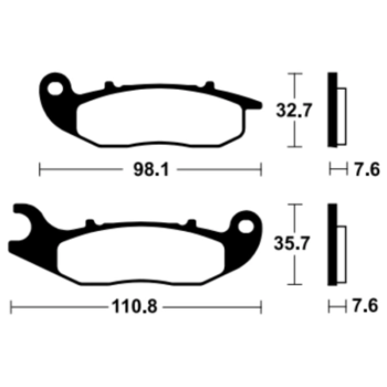 Plaquettes de frein TECNIUM Scooter organique - ME359