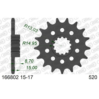 Pignon AFAM acier standard - 520