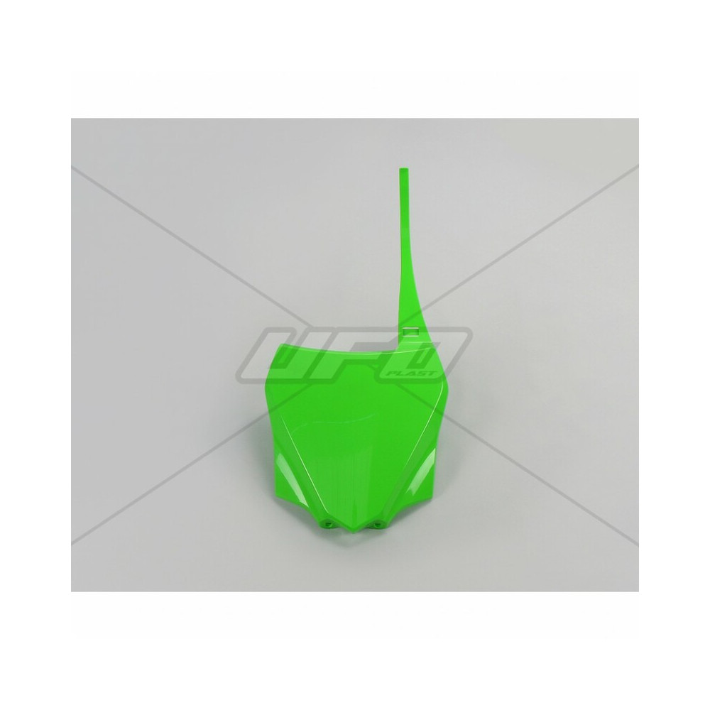 Green UFO front license plate for Kawasaki KX85
