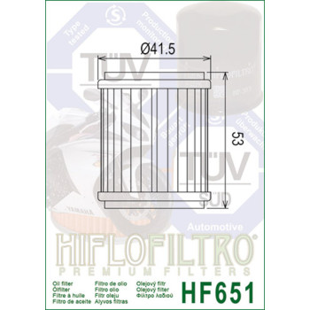 HIFLOFILTRO oil filter - HF651 Husqvarna/KTM