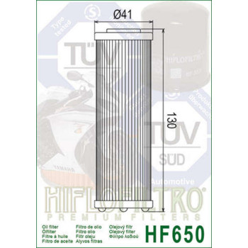 HIFLOFILTRO oil filter - HF650 Husqvarna/KTM