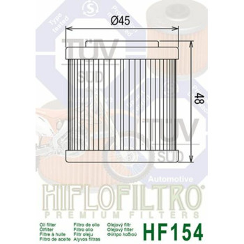 HIFLOFILTRO oil filter - HF154 Husqvarna