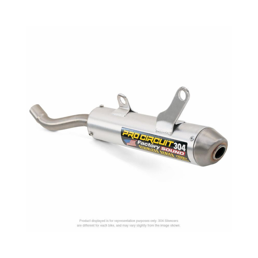 Silencieux PRO CIRCUIT 304 alu brossé/casquette inox Honda CR125R