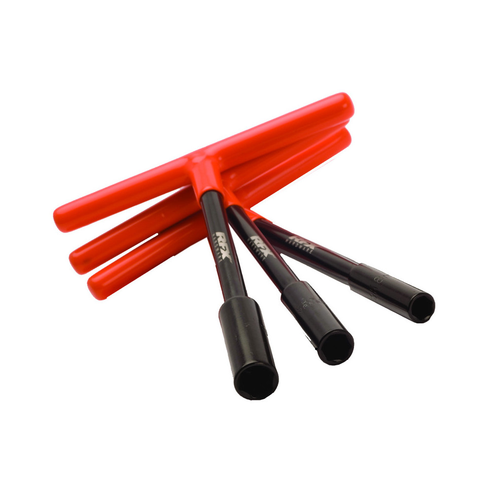 Jeu de clés en T RFX Pro (Noir/Orange) empreinte standard avec poignée en caoutchouc  - 8mm/10mm/13mm pour KTM et Husqvarna
