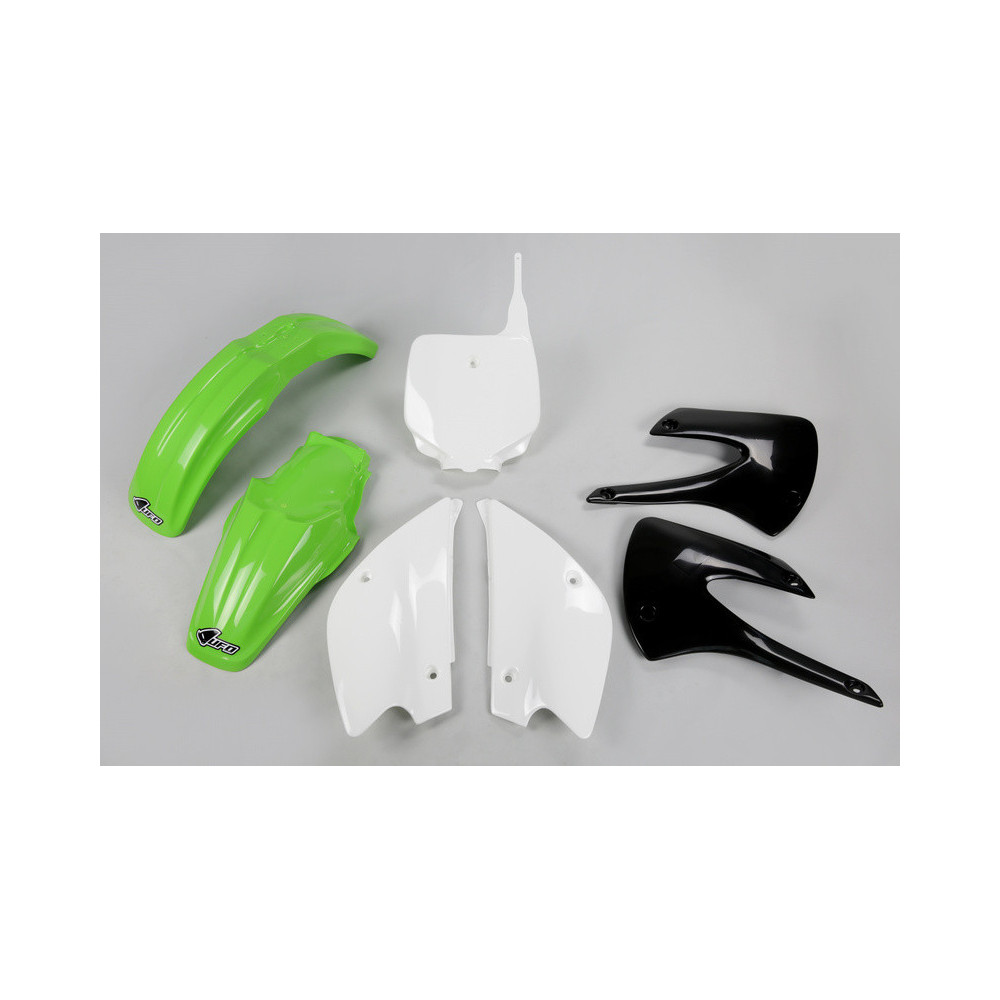 Kit plastique UFO couleur origine (2010) restylé vert/noir/blanc Kawasaki KX85
