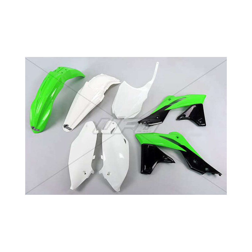 Kit plastique UFO couleur origine (14-15) vert/blanc/noir Kawasaki KX250F