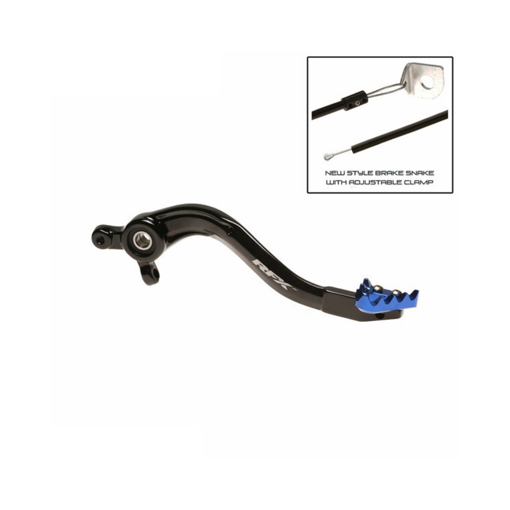 Pédale de frein arrière RFX Pro ST anodisé dur noir/bleu