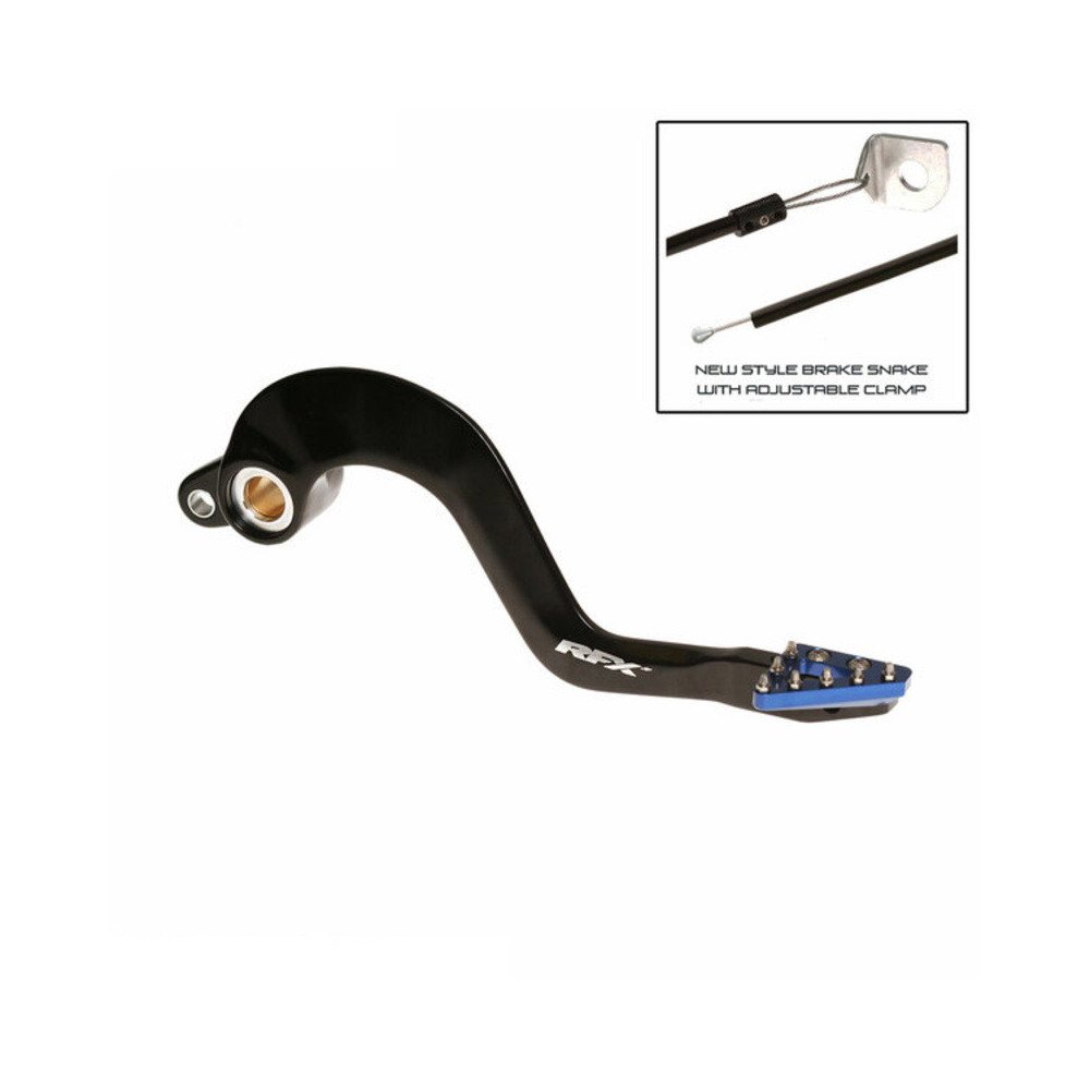 Pédale de frein arrière RFX Pro ST (Anodisé dur noir/bleu) - Yamaha YZ125/250