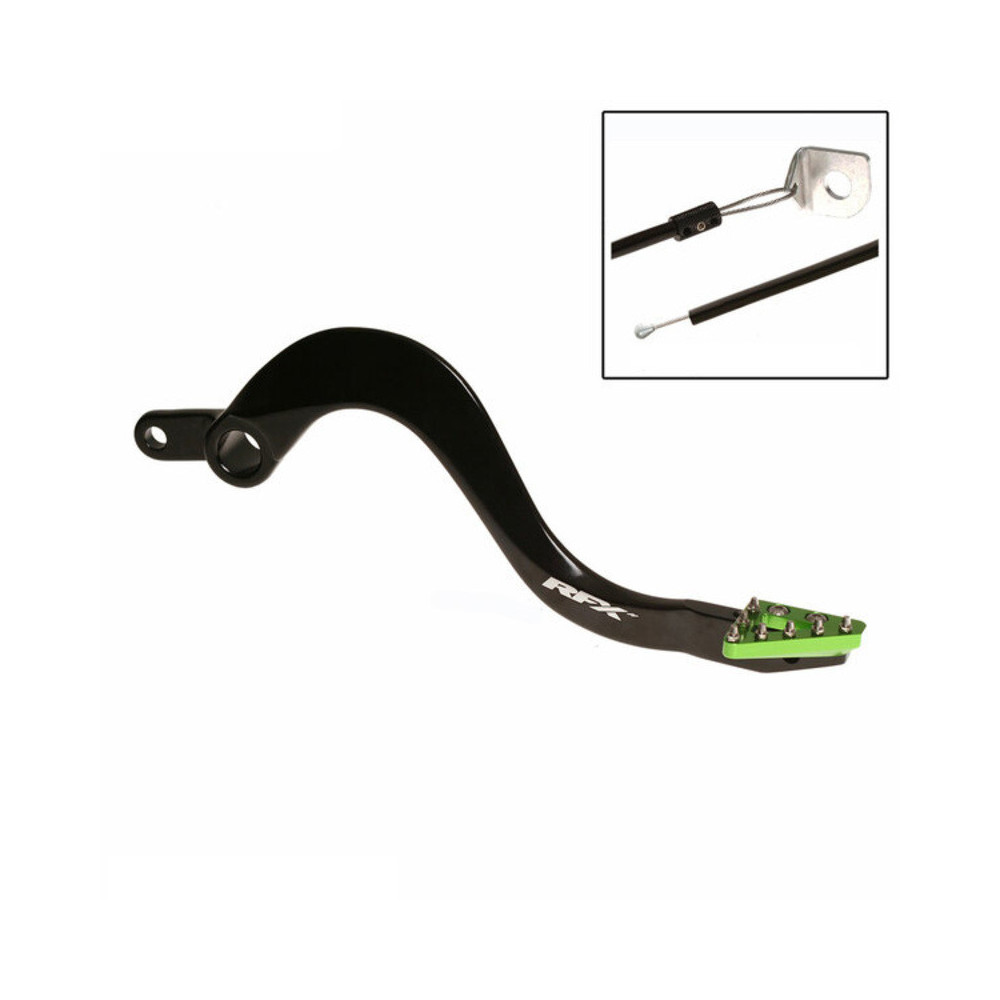 Pédale de frein arrière RFX Pro ST (Noir/Vert) - Kawasaki KX250