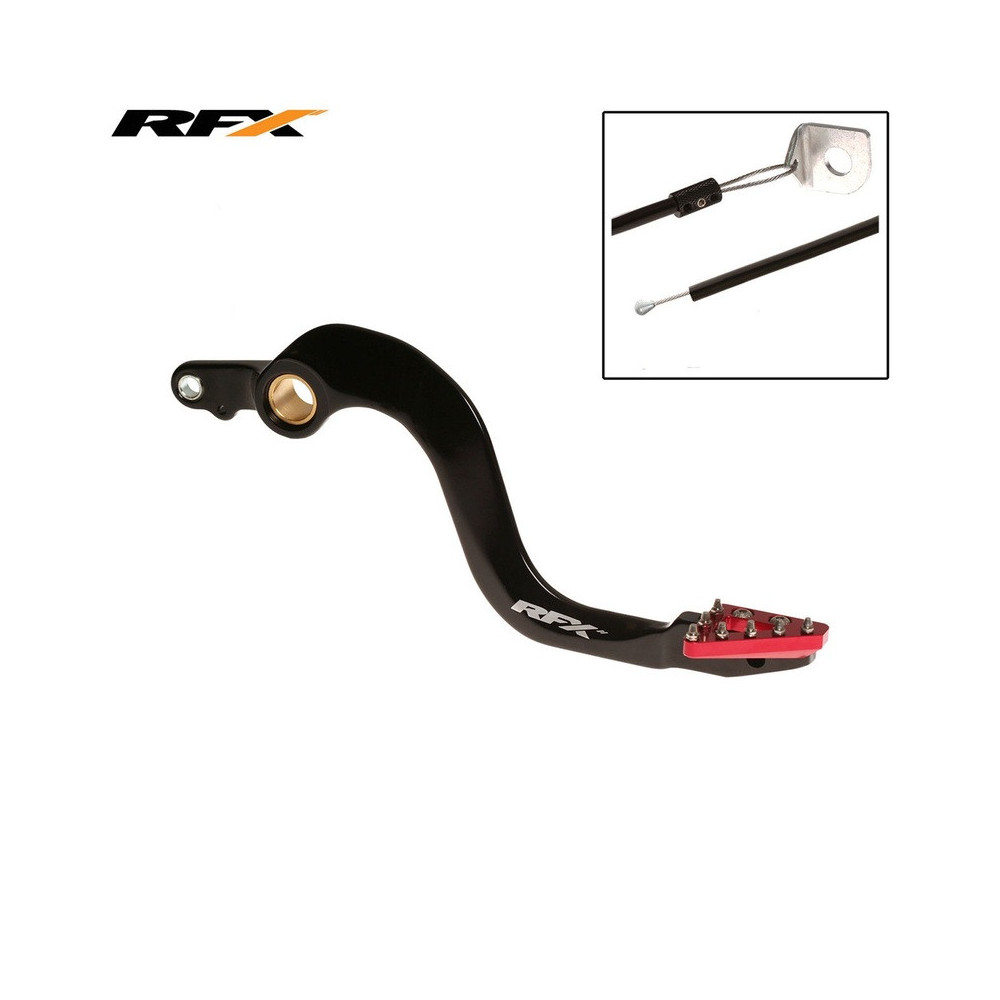 Pédale de frein arrière RFX Pro ST (Anodisé dur noir/rouge) - Honda CR250