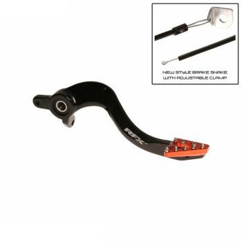 RFX Pro ST Rear Brake Pedal (Hard Anodized Black/Orange) - KTM SX/SX-F 125-525