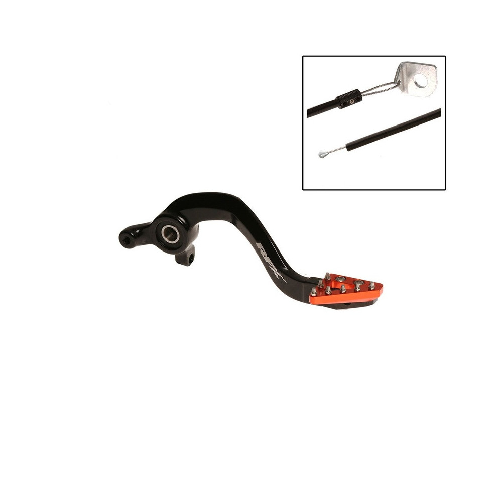 Pédale de frein arrière RFX Pro ST (Anodisé dur noir/orange) - KTM65