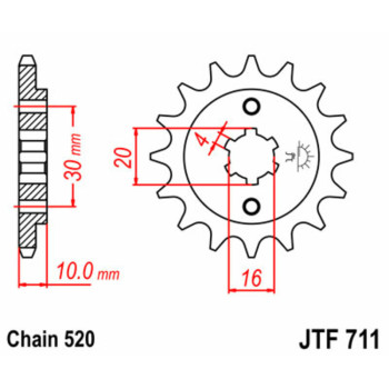 JT SPROCKETS standard steel sprocket 711 - 520