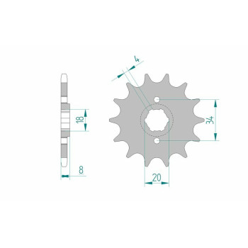 AFAM standard steel sprocket 20306 - 520