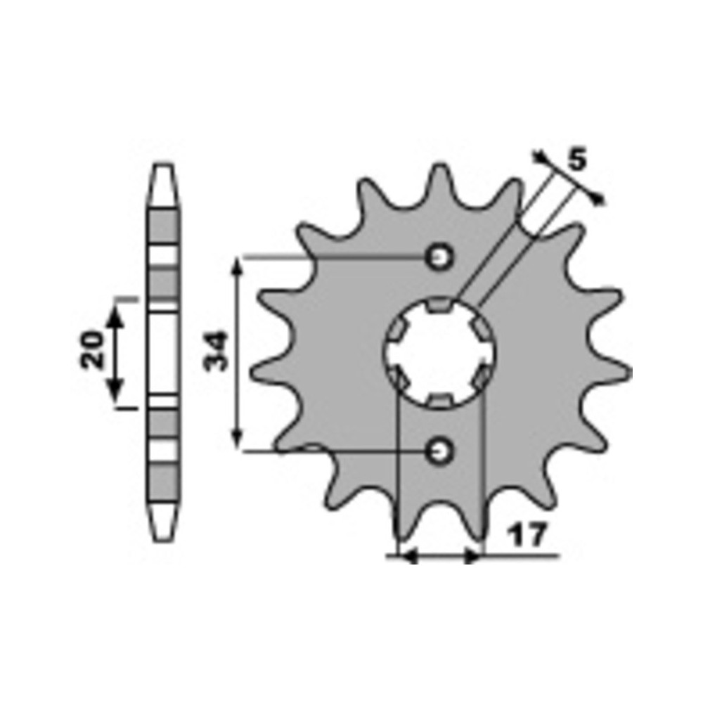 Standard steel PBR sprocket 2060 - 520