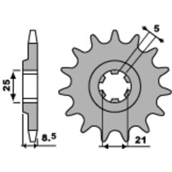 Standard steel PBR sprocket 725 - 520