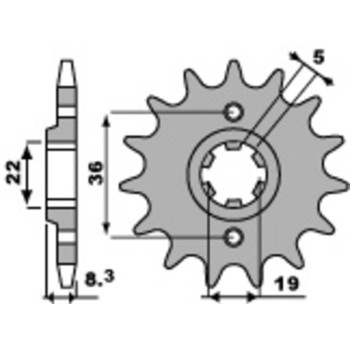 Standard steel PBR sprocket 2502 - 520