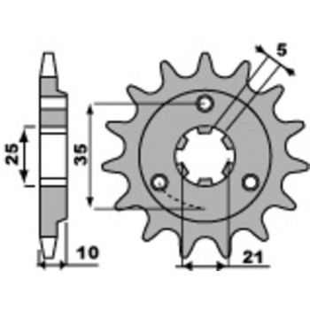 Standard steel PBR sprocket 412 - 520